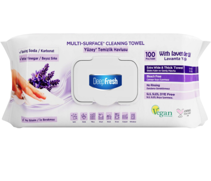 Deep Fresh серветки вологі д/очищення поверхонь 100шт LAVANDA